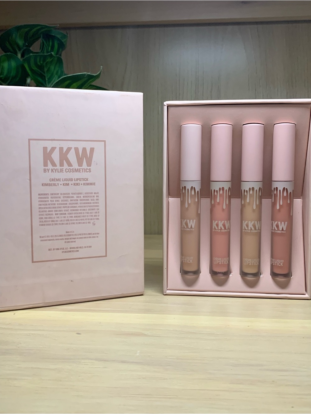 KKW x Kylie Cosmetics Pink and Nude Lipstick Set.